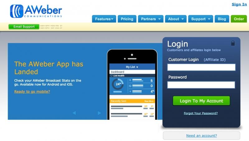 Aweber hỗ trợ trên thiết bị Mobile