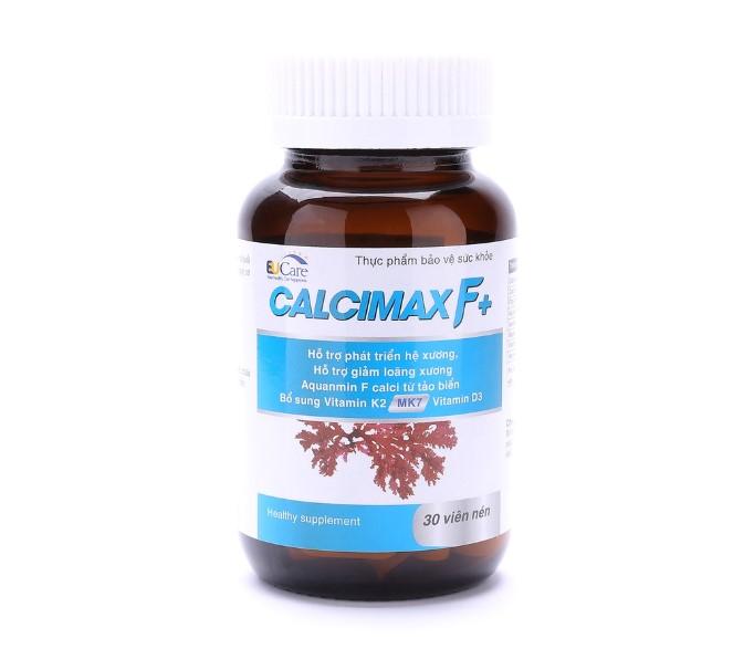 Viên bổ sung Canxi, Vitamin D3, K2, MK7 Calcimax F+ Eucare