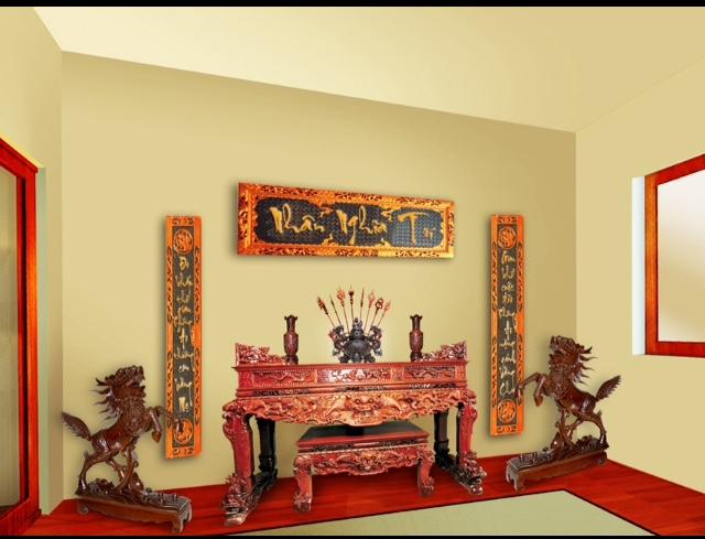 Bàn thờ nên gọn gàng đơn giản