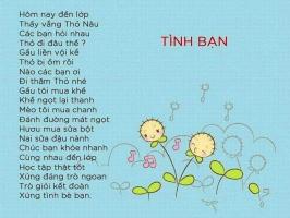 Giáo án dạy thơ Tình bạn cho trẻ mầm non 5-6 tuổi hay nhất