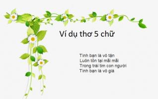 Làm một bài thơ 4 chữ hoặc 5 chữ hay nhất (điểm cao)