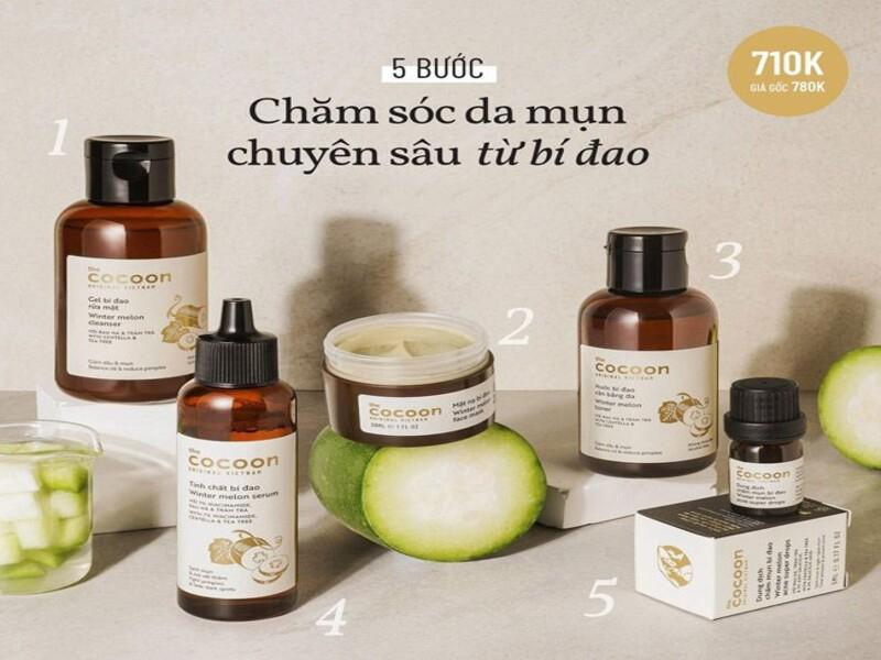 Bộ 5 sản phẩm chăm sóc da mụn chuyên sâu Cocoon