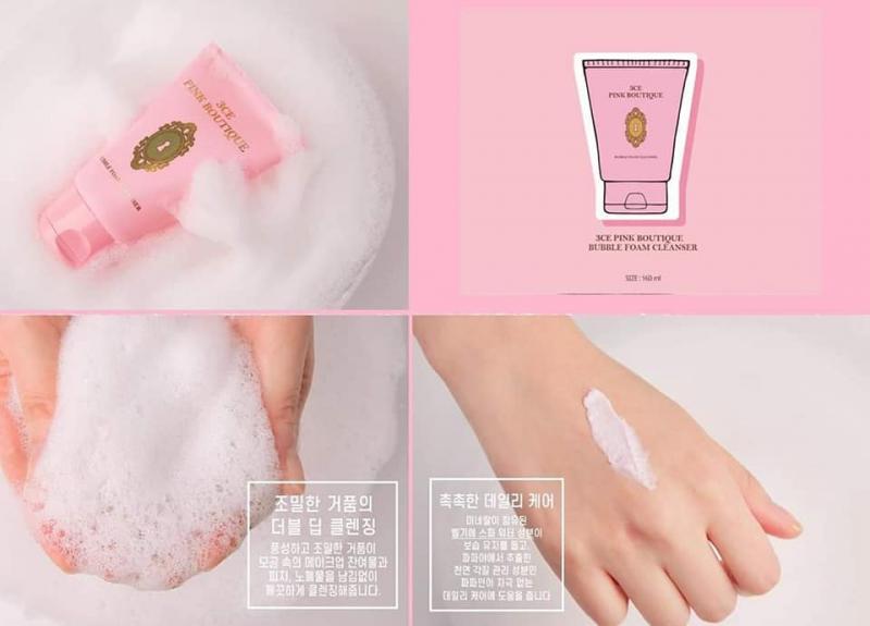 3CE Pink Boutique Bubble Foam Cleanser