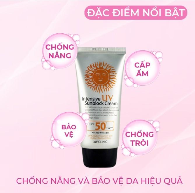 3W Clinic Intensive UV Sunblock Cream SPF 50 PA+++