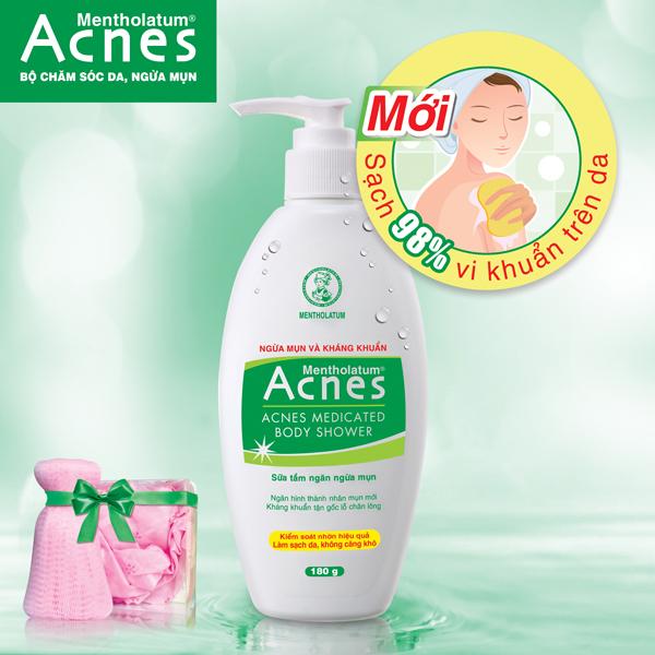 Acnes Body Shower - Sữa tắm trị mụn lưng đến từ V.Rohto Mentholatum