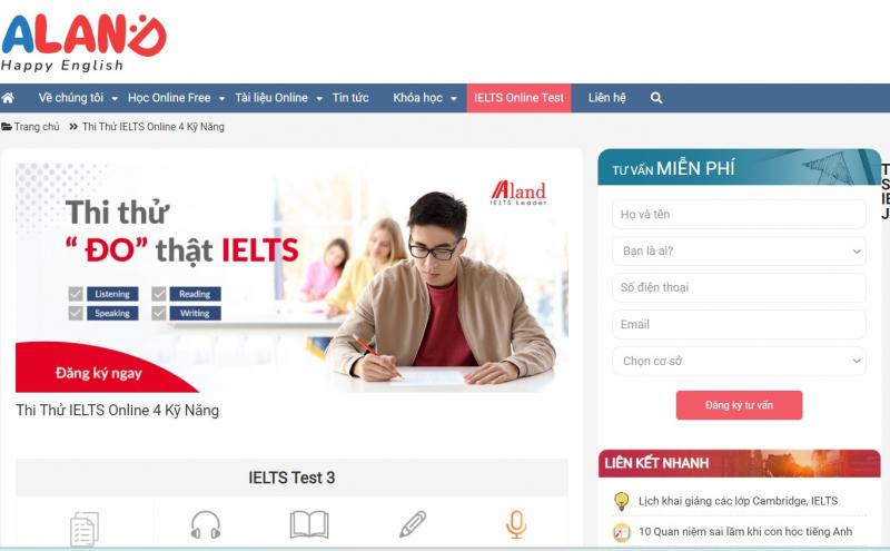 Trang web  Aland English