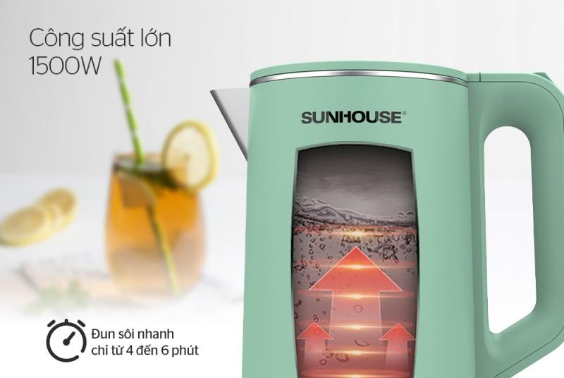 Ấm siêu tốc inox 2 lớp 1.7L SUNHOUSE SHD1350