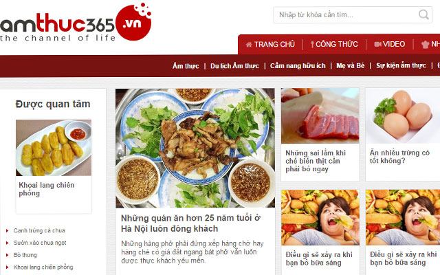 Trang web ẩm thực nổi tiếng nhất Việt Nam