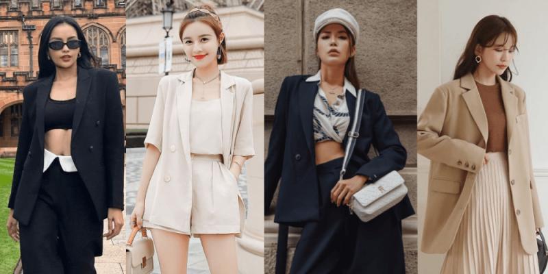 Áo blazer kết hợp áo croptop