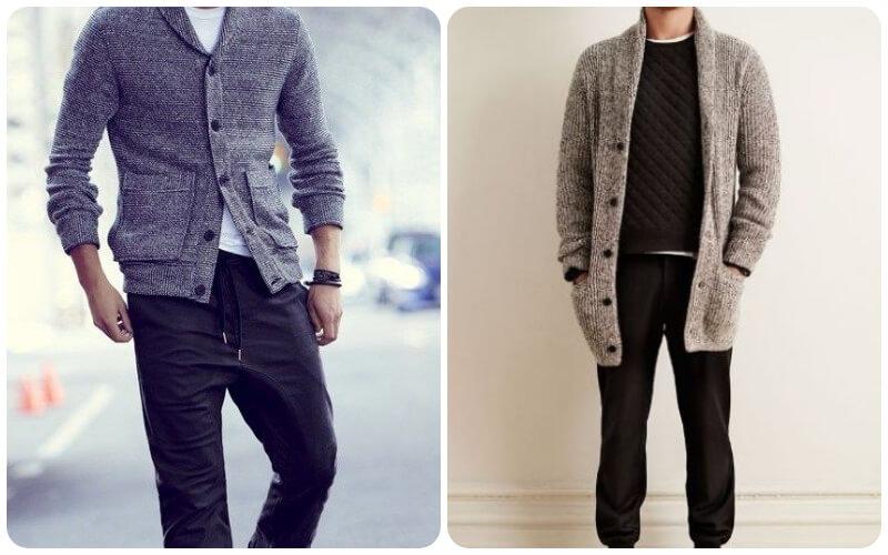 Áo cardigan kết hợp cùng quần jogger