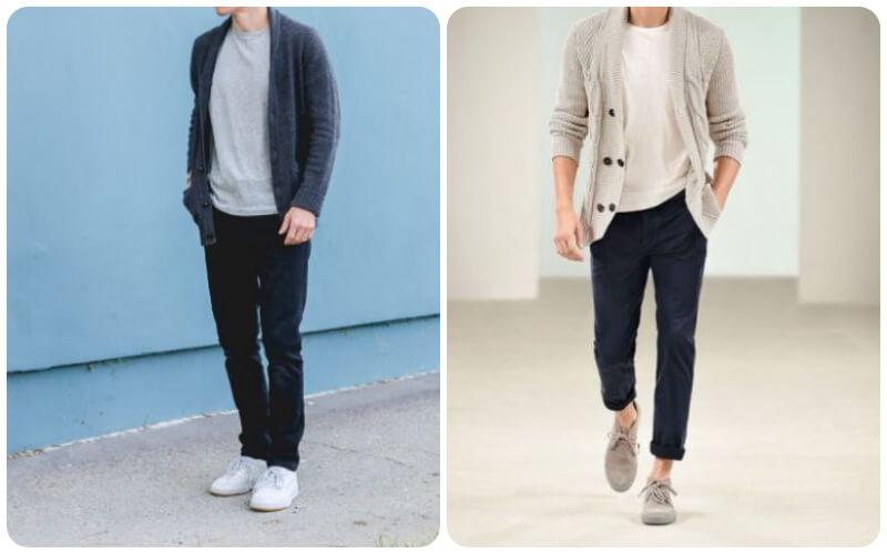 Áo cardigan kết hợp cùng quần jogger