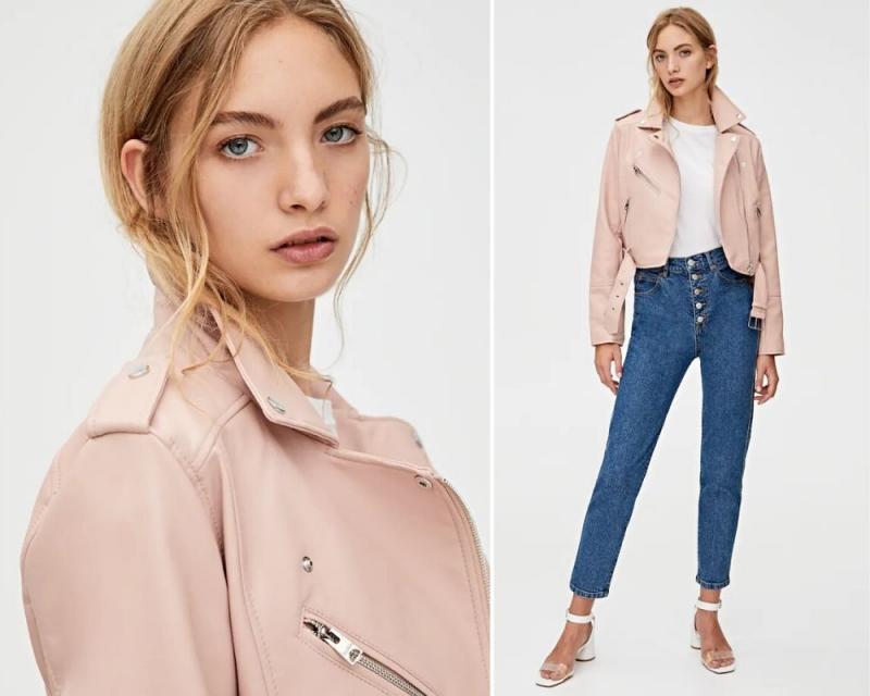 Áo jacket da lộn cùng quần jeans