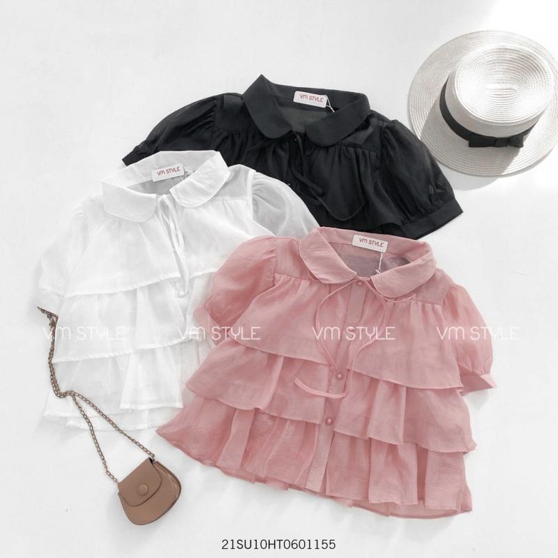 Áo kiểu nữ VMSTYLE thiết kế 3 tầng phối bèo dáng babydoll nữ tính - 22SU03HT2101