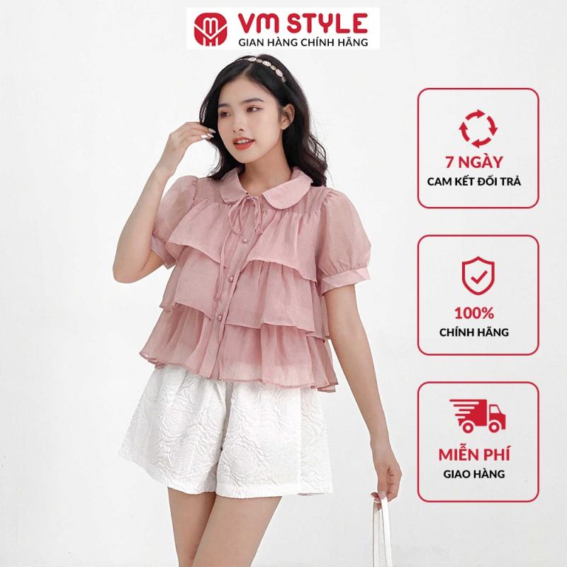 Áo kiểu nữ VMSTYLE thiết kế 3 tầng phối bèo dáng babydoll nữ tính - 22SU03HT2101