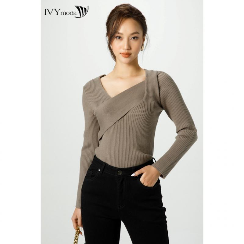 Áo len gân dáng ôm nữ IVY moda MS 58B8839