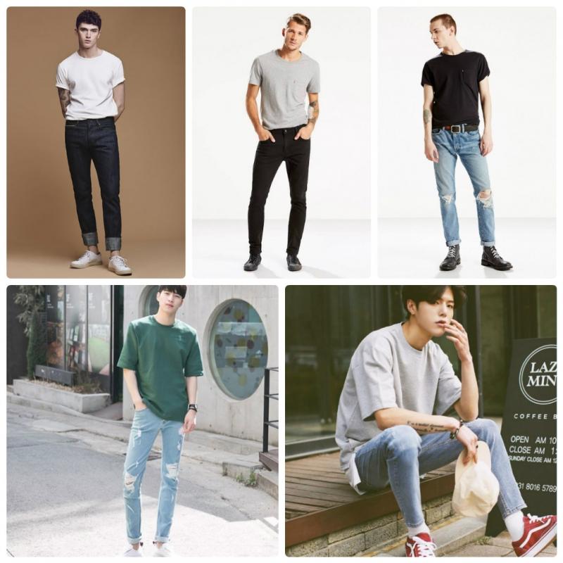 Áo phông kết hợp cùng quần jeans