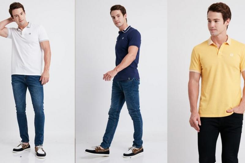 Áo polo  + quần jeans + giày thể thao