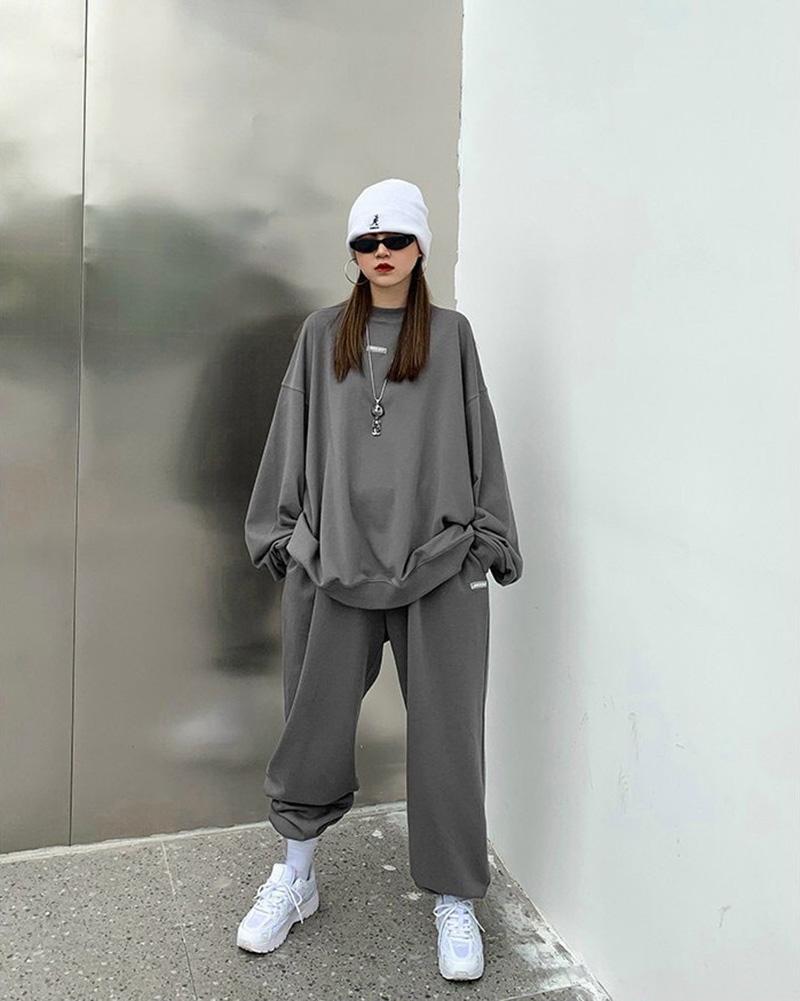 Áo sweater phối quần jogger