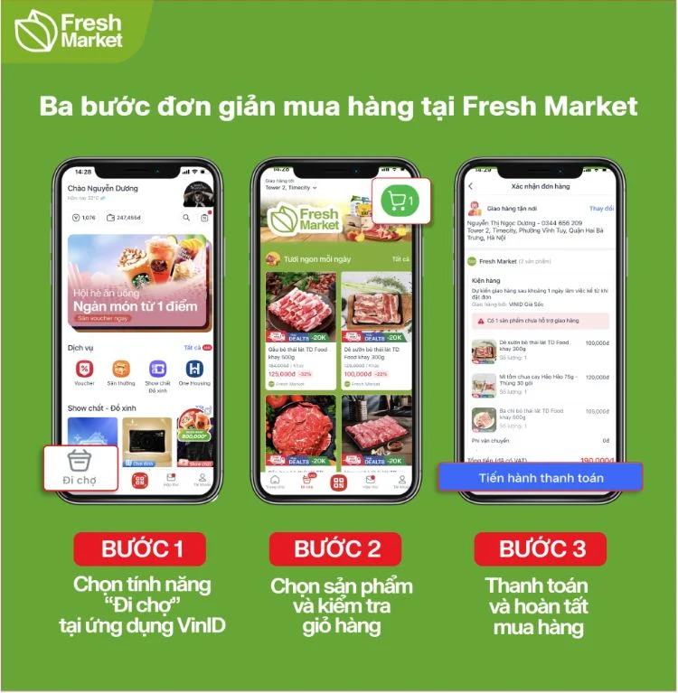 3 bước mua hàng trên Fresh Market cực đơn giản