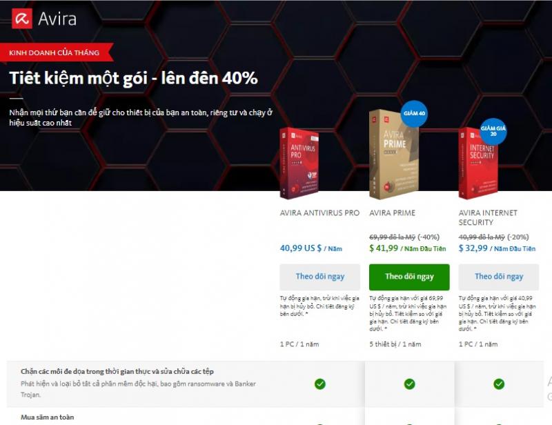 Phần mềm Avira Prime