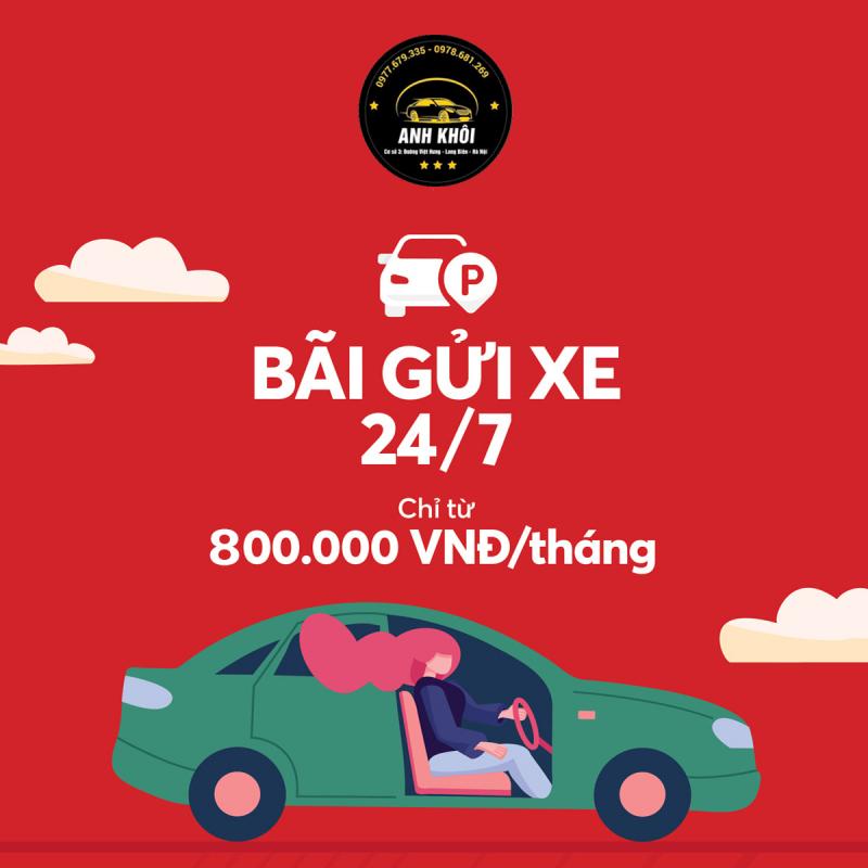 Bãi gửi xe 24/24 Garage Anh Khôi - Long Biên