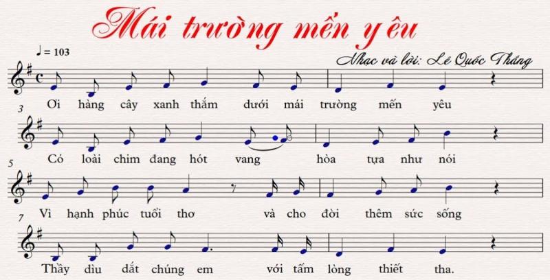 Bài hát: Mái trường mến yêu