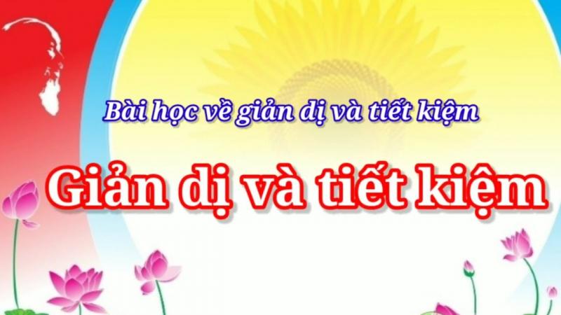 Bài học về giản dị và tiết kiệm