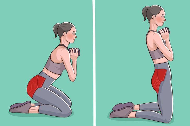 Bài tập squat trên sàn với tạ