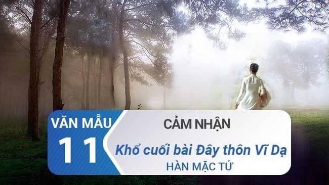 Bài văn cảm nhận khổ thơ cuối bài 