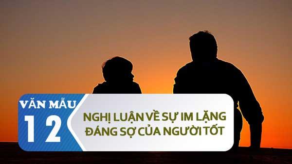 Bài văn nghị luận về sự im lặng đáng sợ của người tốt số 1