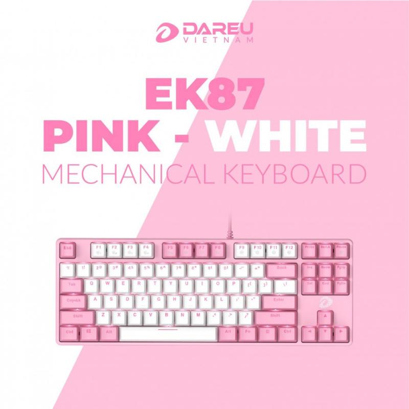 Bàn phím cơ Gaming DAREU EK87 Pink - Hồng