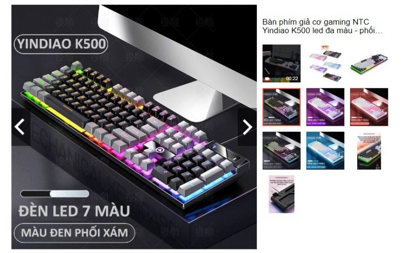 Bàn phím giả cơ gaming NTC Yindiao K500