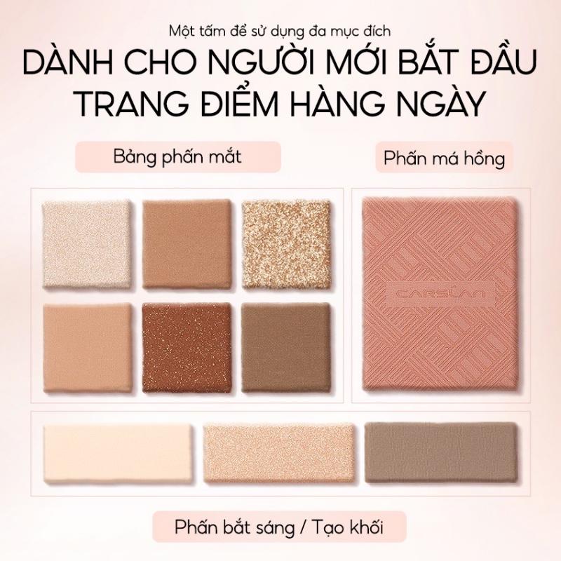 Bảng phấn mắt Carslan 10 màu trang điểm đa chức năng