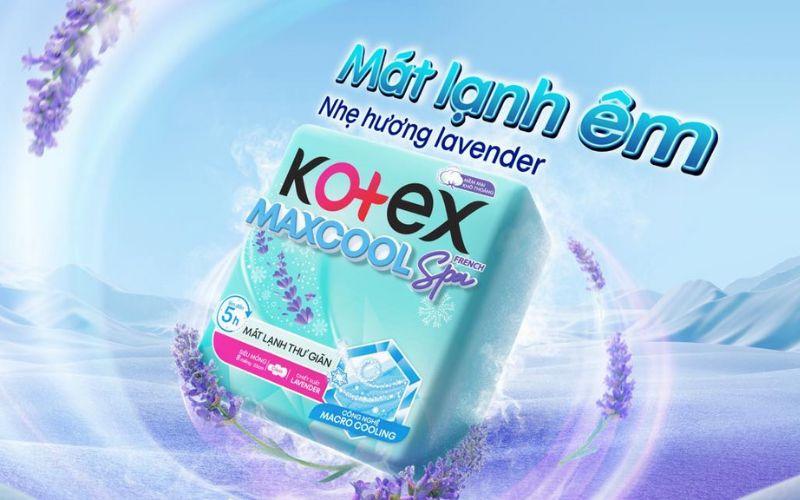 Băng vệ sinh Kotex Max Cool French Spa 23cm 8 miếng có cánh