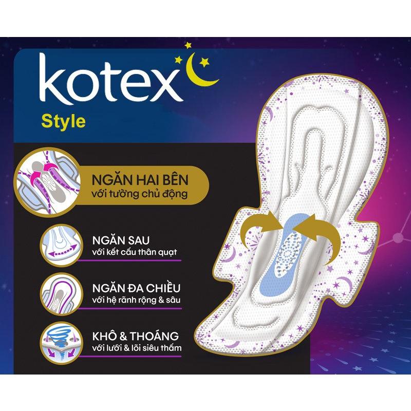 Băng vệ sinh KOTEX siêu ban đêm 28cm, 12 miếng