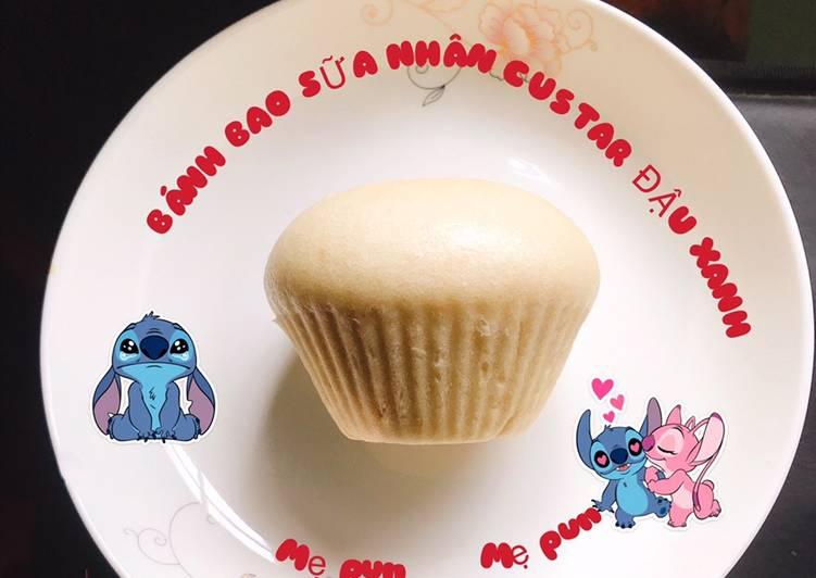 Bánh bao nhân custard đậu xanh