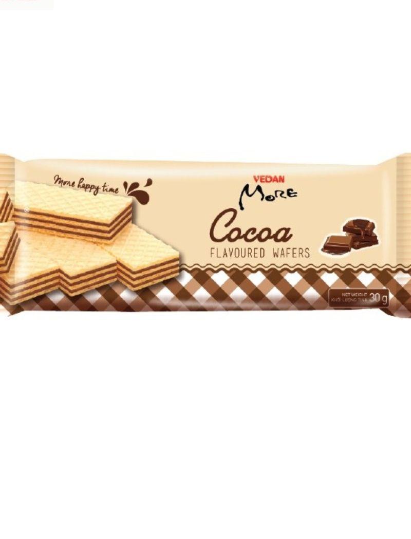 Bánh kem xốp hương cacao Vedan More với lớp bánh xốp giòn hòa quyện cùng lớp kem bên trong thơm lừng