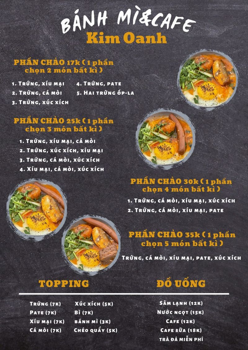 Bánh mì chảo cà phê Kim Oanh