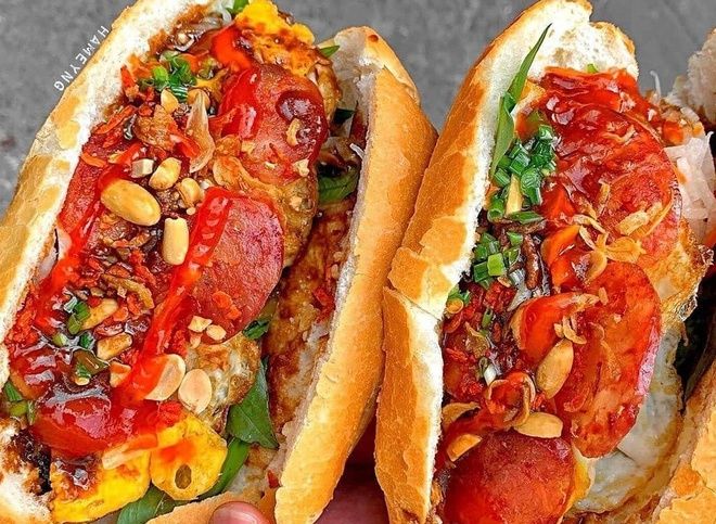 Bánh mì nướng lạp xưởng