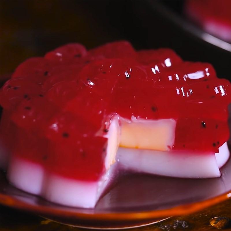 Bánh Trung thu rau câu thanh long đỏ nhân flan