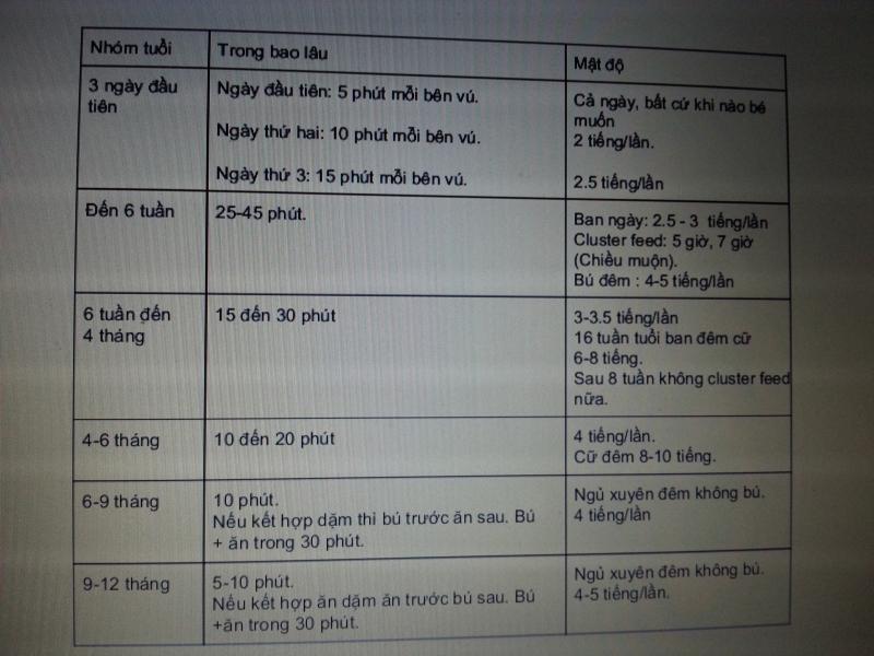 Áp dụng máy móc giờ giấc cho bé bú