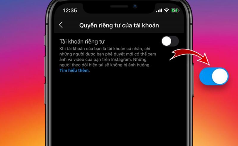 Bật chế độ công khai tài khoản Instagram