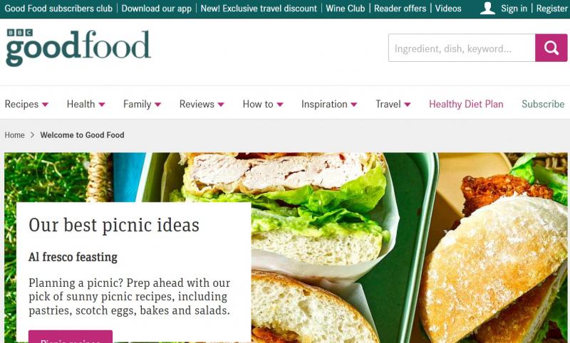 Trang web BBC Good Food