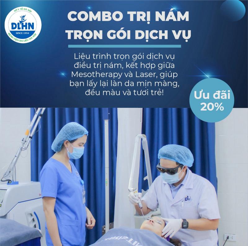 Bác sĩ điều trị nám cho bệnh nhân