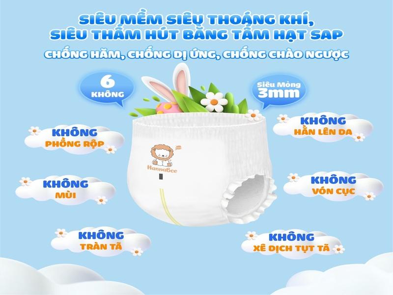 Tã bỉm Totvatot HannaBee công nghệ Hàn Quốc siêu mỏng, siêu thấm hút