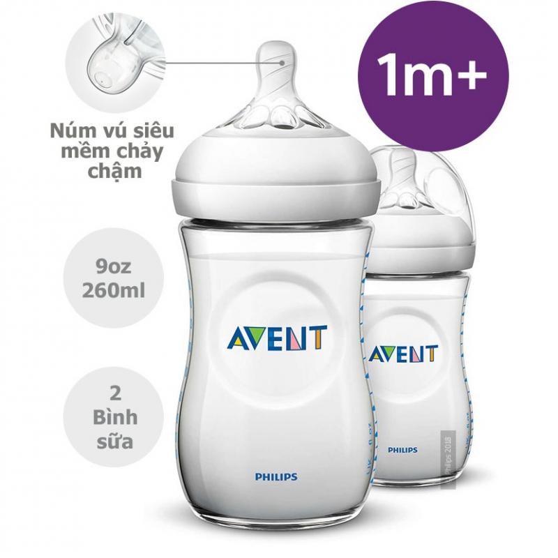 Bình sữa Philips Avent Natural 260ml bằng nhựa PP, không có BPA