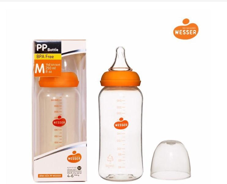 Bình sữa Wesser PP 250ml cổ hẹp