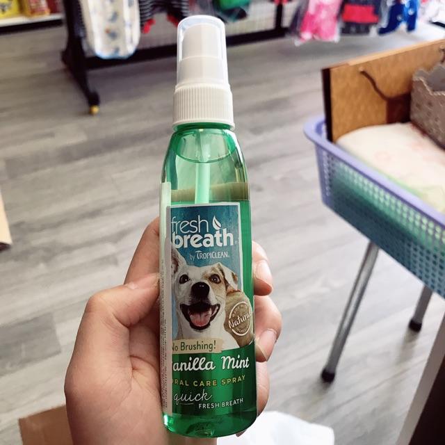 Bình xịt Fresh Breath Oral Care Spray thơm răng miệng cho chó mèo