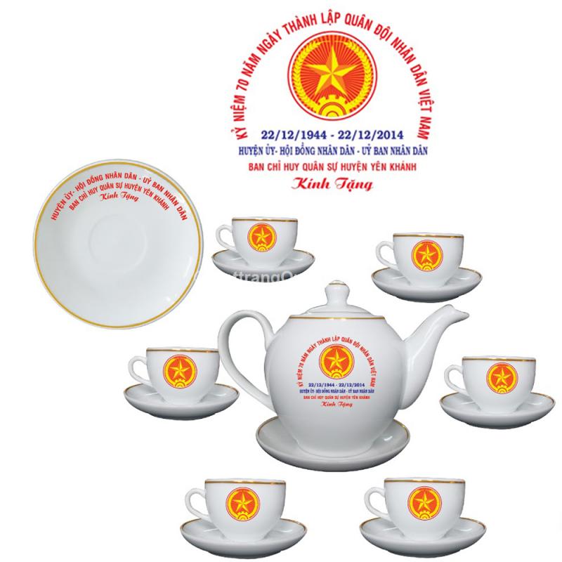 Bộ ấm chén in logo