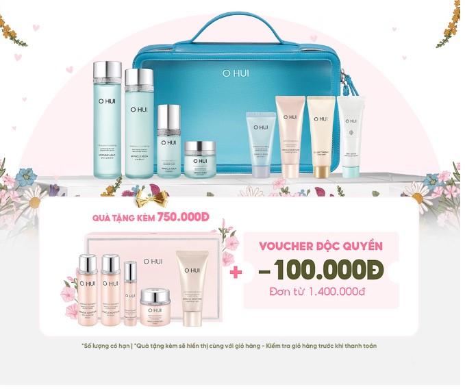 Bộ cấp nước dưỡng ẩm da sáng trong OHUI Miracle Aqua